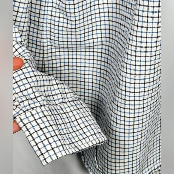 Ralph Lauren Classic Fit Cotton Check Shirt XL Navy White Logo - Picture 4 of 13